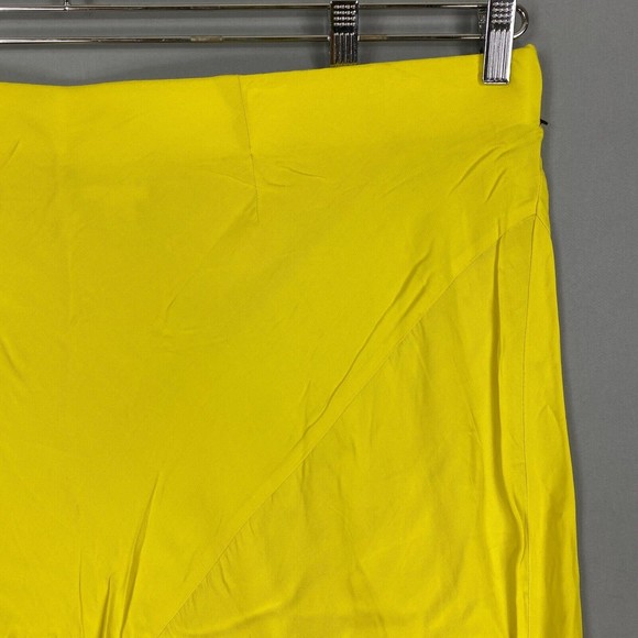 Ava & Viv Skirt Womens 2x Yellow Satin Midi A Line Elastic Waist Lightweight - Picture 3 of 12